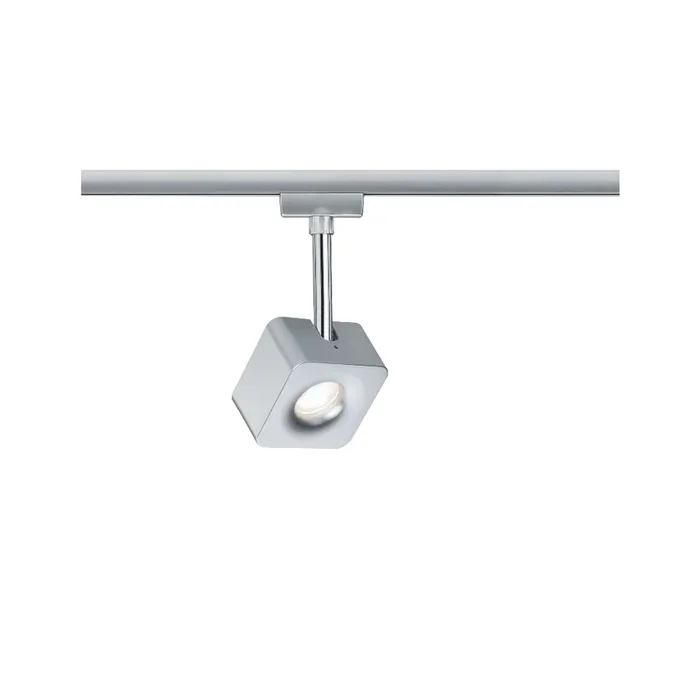 1-Phasen LED Schienenspot URAIL CUBE, 230V, 8W 2700K 770lm 65�, dimmbar, Chrom matt / Chrom