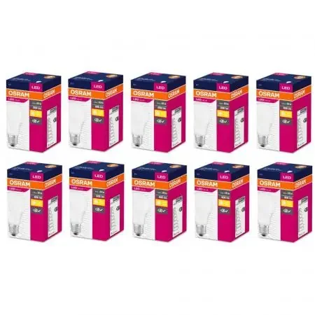 10 Sparpack Osram LED VALUE A60 E27 8.5W Warmweiß 2700K wie 60W Glühbirne Direktkauf