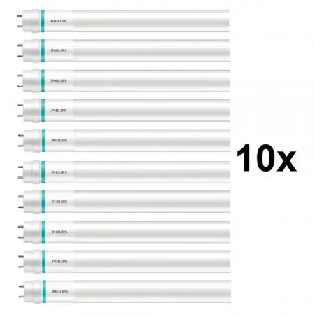 10 x 60cm Philips G13 T8 MASTER LEDtube VLE High Output 8W 6500K Tagesllichtweiß LED-Röhre aus Glas für KVG/VVG Finale Aktion