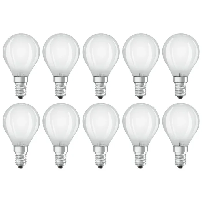 10 x Osram LED Filament Leuchtmittel Tropfen P45 2,5W = 25W E14 matt 250lm Neutralweiß 4000K