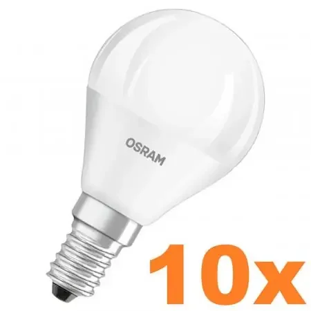 10er SetOSRAM E14 LED Lampe in Tropfenform matt 4,9W wie 40W warmweißes Licht 3000K Top-Angebot