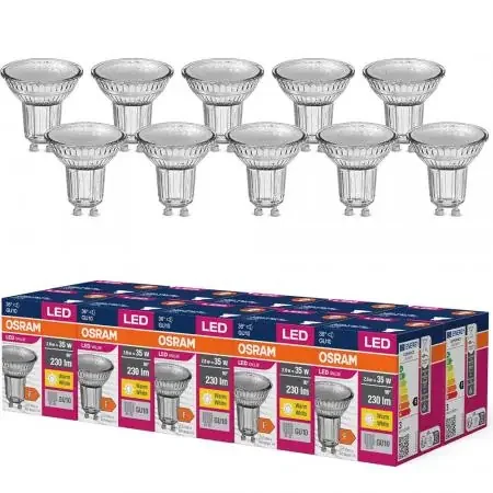 10xOSRAM LED VALUE PAR 16 GU10 LED Strahler 2,6W=35W 36° 2700K aus Glas warmweißes Licht für Akzentbeleuchtung Beliebt