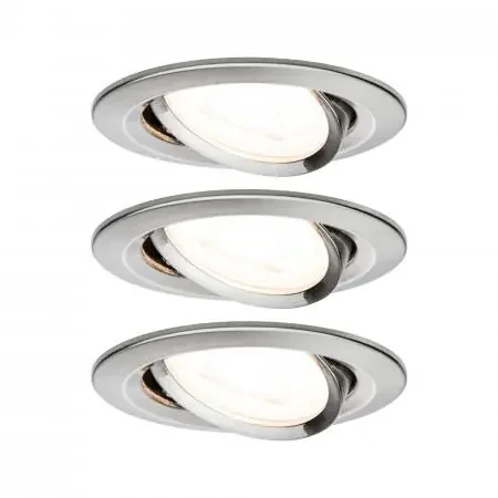 3-Set schwenkbare LED Einbauleuchten Nova warmweißes Licht aus Eisen Paulmann 93429 Must-Have