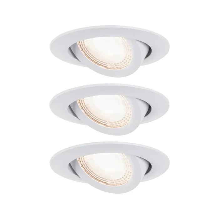 3er-Pack LED Einbauleuchte, IP20, schwenkbar, 230V, 6W 3000K 450lm, Wei� matt