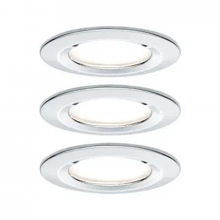 3er Set Einbauleuchte Nova Coin LED 2700K Chrom/Alu Paulmann 93463 Must-Have