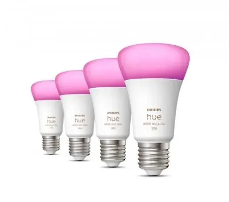 4er Set Philips Hue White & Color Ambiance E27 LED Lampe 6,5W wie 60W – RGBW dimmbar 2200-6500 Kelvin Handgefertigt