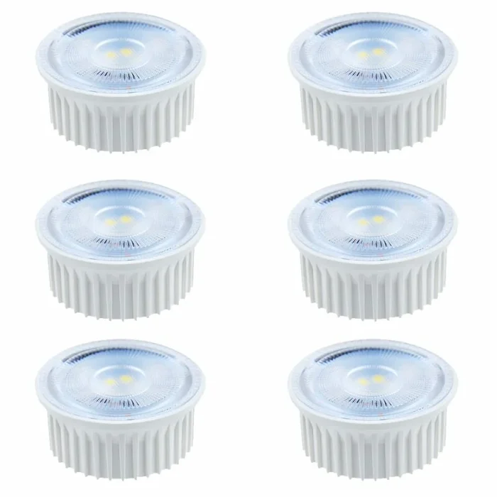 6 x LED Leuchtmittel Modul 5W Linse 230V 2cm flach neutralweiß 4000K flood 38°