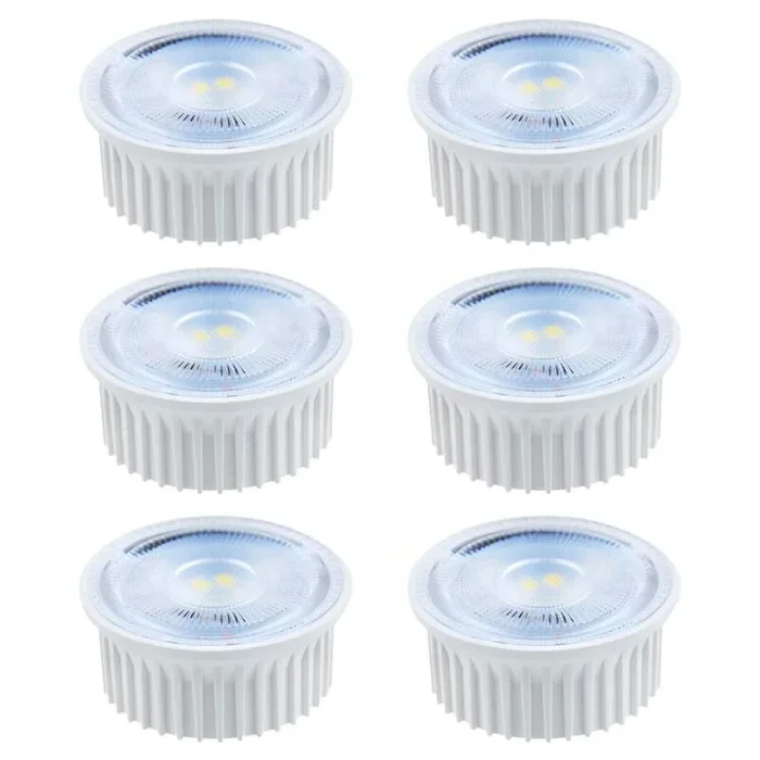 6 x LED Leuchtmittel Modul 5W Linse 230V 2cm flach warmweiß 3000K flood 38°