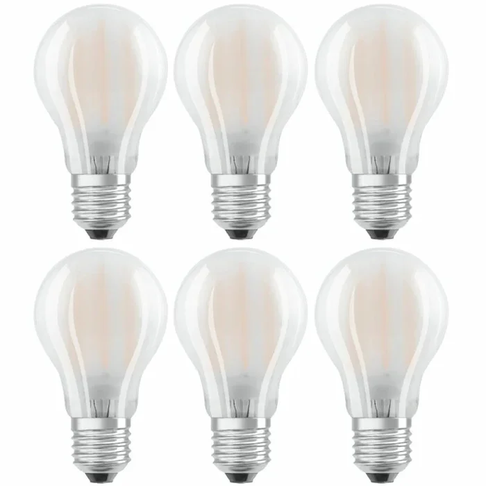 6 x Osram LED Filament Leuchtmittel A60 Birnenform 4W = 40W E27 matt 470lm warmweiß 2700K