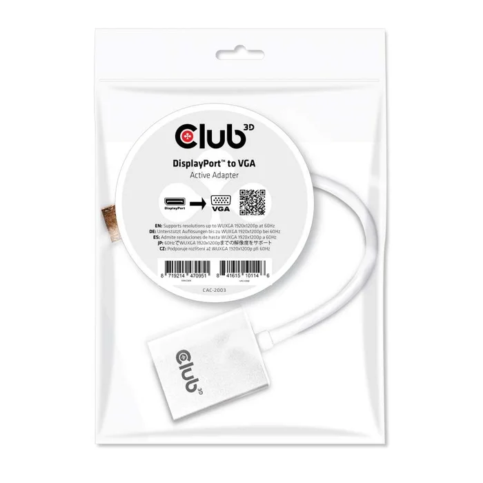 Adapter DisplayPort => VGA *Club3D* aktiv
