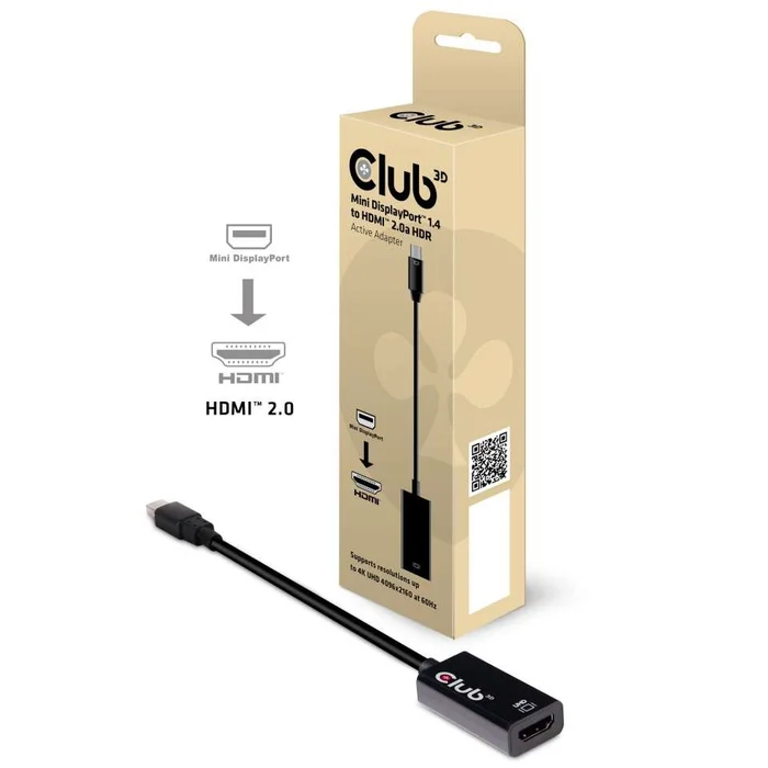 Adapter DisplayPort Mini 1.4 => HDMI 2.0a *Club 3D* HDR 4K60Hz aktiv