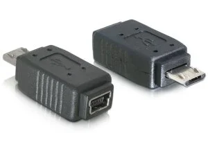 Adapter USB 2.0 micro-B => USB 2.0 mini 5pin (Buchse) *DeLock*