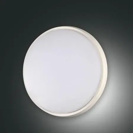 Aktion: Nur noch angezeigter Bestand verfügbar – Olly LED Außen Deckenleuchte rund Weiss satiniert von Fabas Luce Heißes Angebot