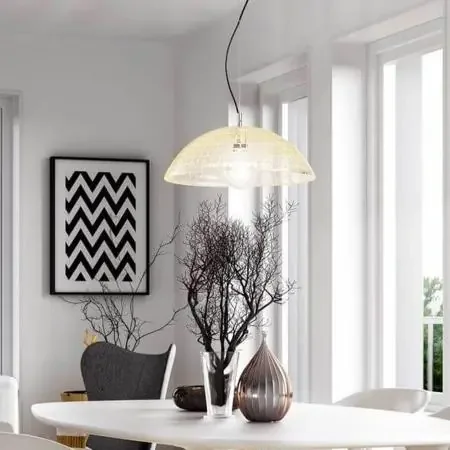 Aktuell Diamond Pendelleuchte aus Glas in Amber von Fabas Luce