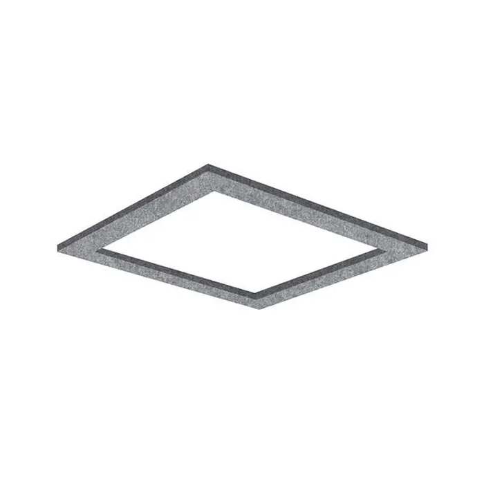 Akustik-Element SLENTIUM, quadratisch, 79.5 x 79.5cm / innen 60.2 x 60.2cm f�r LED Panel, inkl. Abh�ngung, grey
