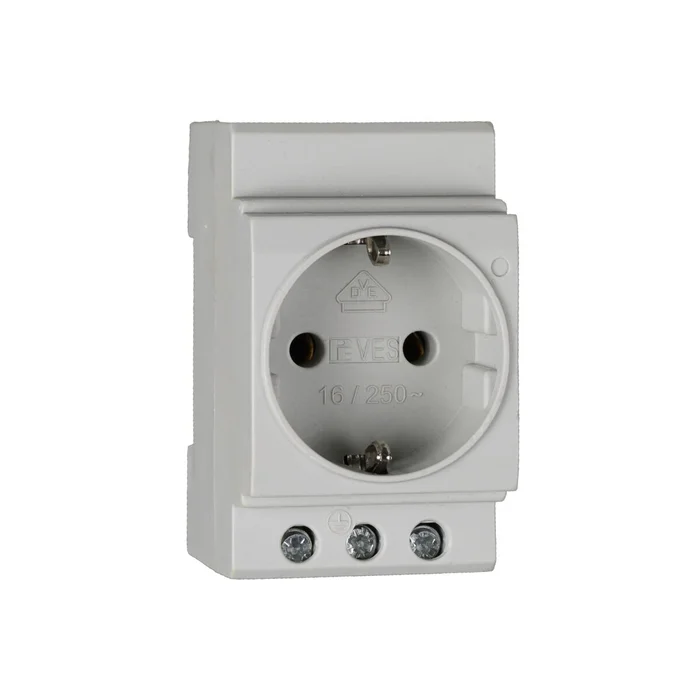 ALLNET 19″zbh. Steckdose, 1xDosen(CEE7), für Din-Rail, grau,