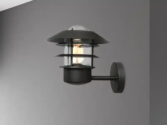 Angebot meineWunschleuchte LED Moderne Außen Wandlaterne aus Edelstahl, Schwarz Höhe 24cm