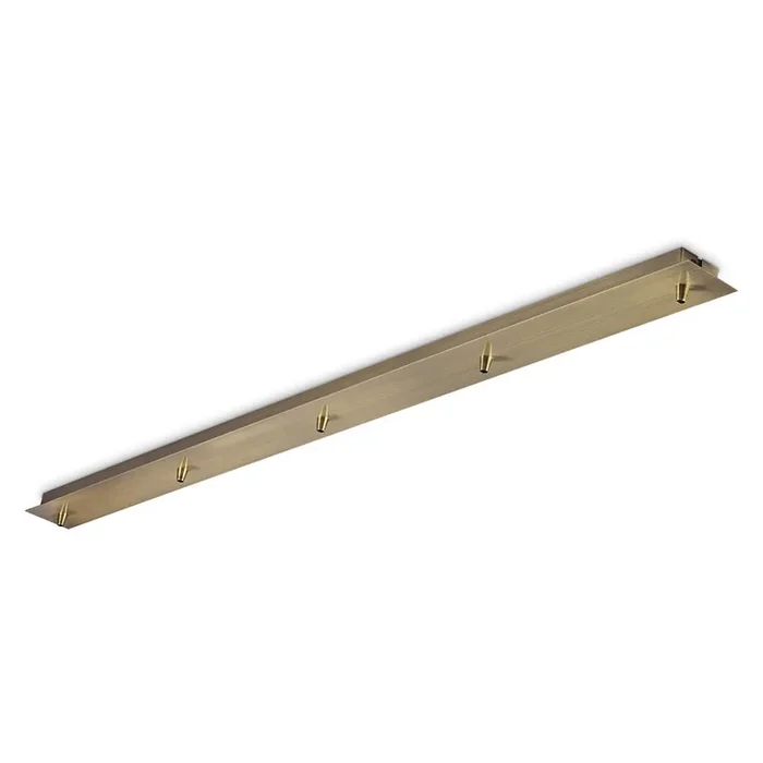 Baldachin LINEAR STANDARD, eckig, 120cm, 5-fach, �berstand-Blende, messing