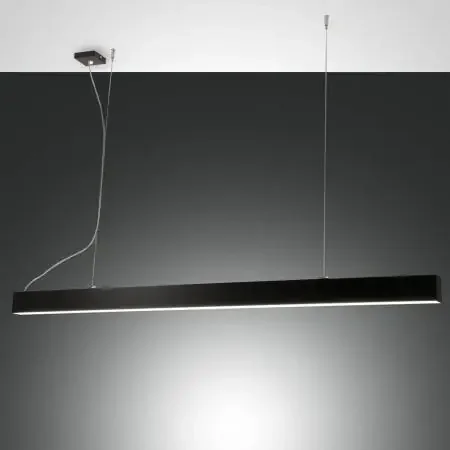 Balkenförmige Next LED Pendelleuchte mit Dimmer in Schwarz 142cm mit Ober- & Unterlicht von Fabas Luce Neue Kollektion