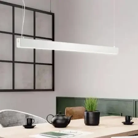 Balkenförmige Next LED Pendelleuchte mit Dimmer in Weiß 112cm mit Ober- & Unterlicht von Fabas Luce Neu