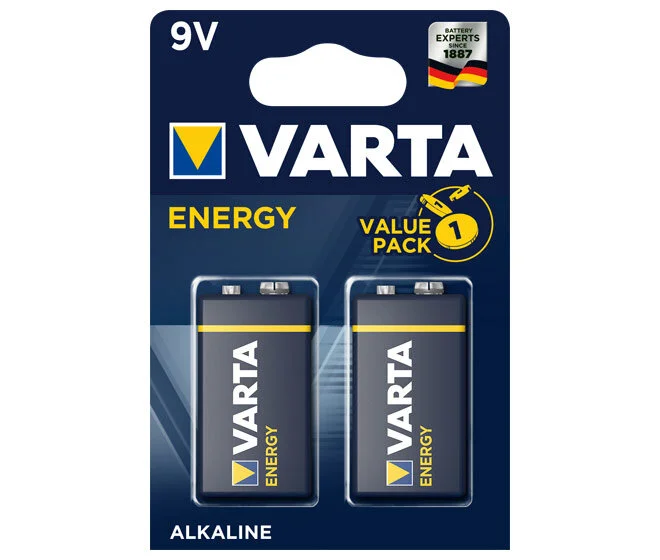 Batterie 9V E-Block (6LR61) *Varta* Energy – 2-Pack