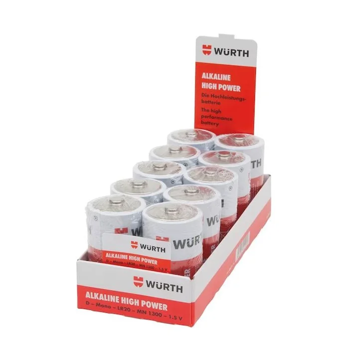 Batterie D (LR20) 1.5V *Würth* High Power – 10-Pack