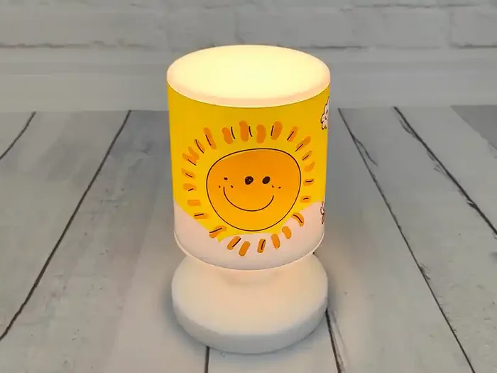 Bestpreis Niermann LED Akku Tischleuchte Motiv Sonne und Schmetterling per USB aufladbar, Höhe 20cm