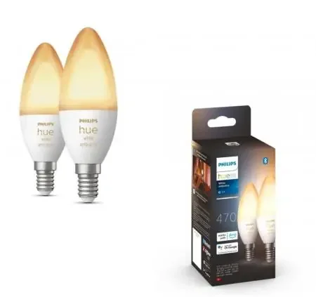 Bestseller 2er Pack Philips Hue E14 LED Leuchtmittel dimmbar 5,2W wie 40W – smarte Kerzenlampen mit tunable White