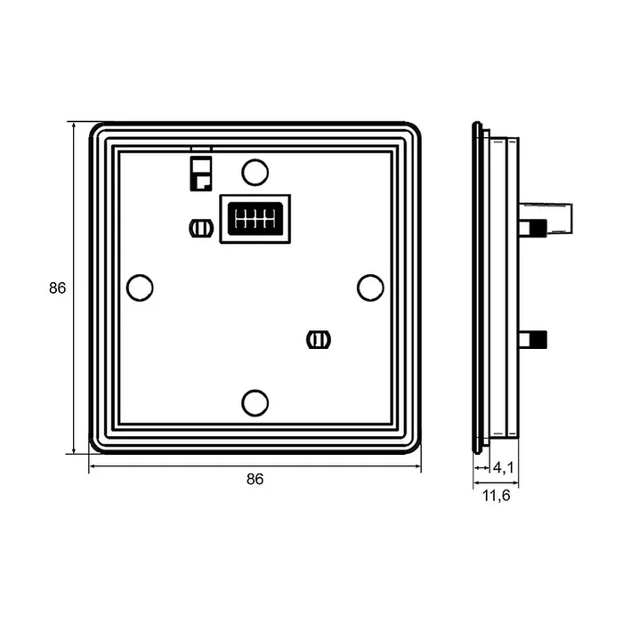 Bluetooth Wandfernbedienung CASAMBI RWG4BT230, Dosen-Einbau, 230V AC, 4-fach, Glas, Schwarz
