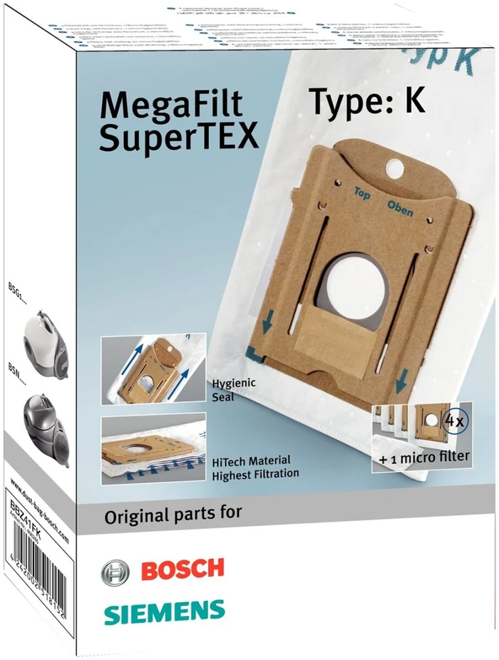 Bosch Staubsauger Zubehör – Beutel Type K MegaFilt SuperTEX