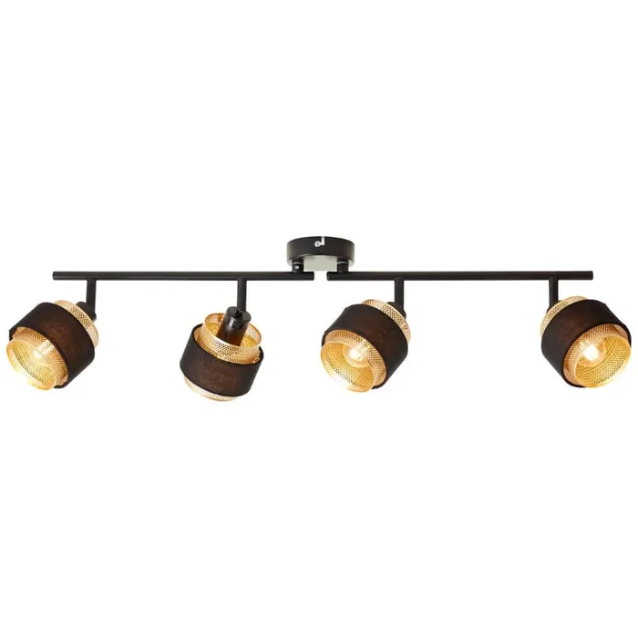 Brilliant – Deckenleuchte mit 4 Leuchten Grove schwarz mit gold