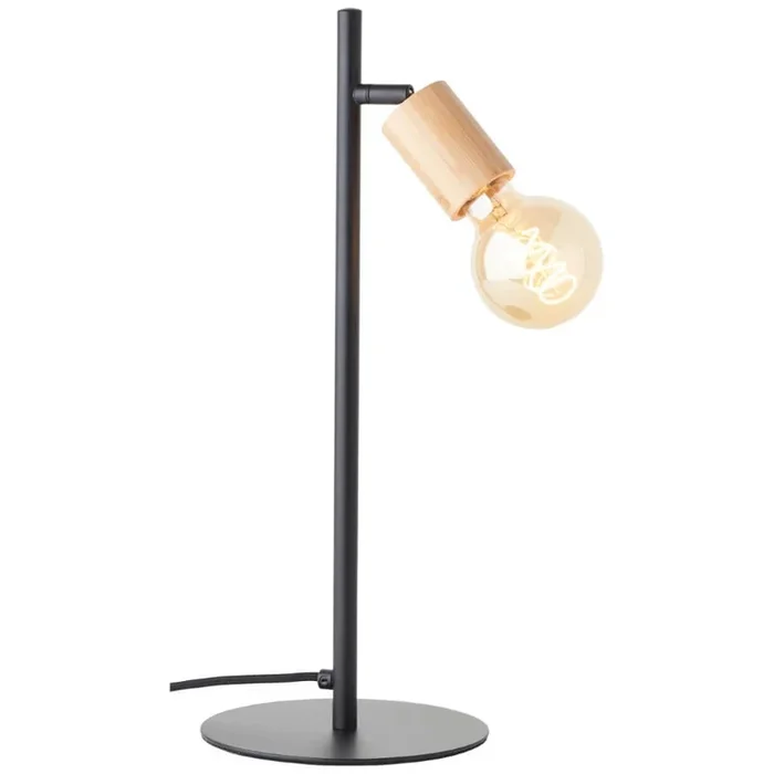 Brilliant – Wandlampe Benny schwarz mit Holz