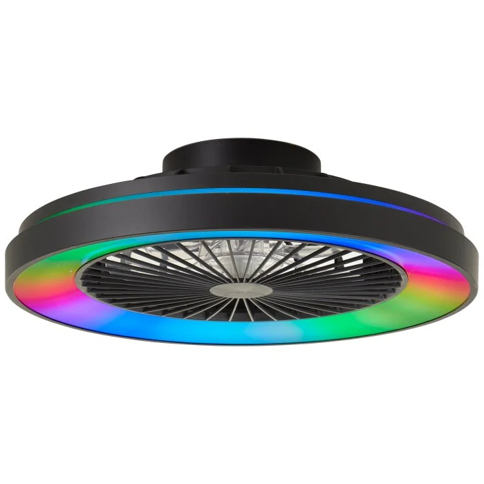 Brilliant Mazzaro Deckenventilator LED Schwarz, 1-flammig, Fernbedienung, Farbwechsler