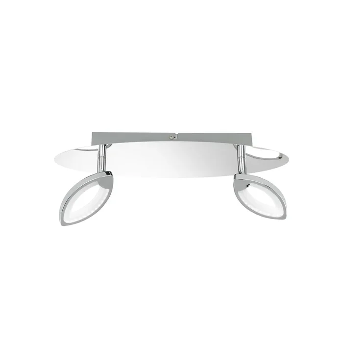 Carey futuristischer LED Deckenstrahler nickel-matt 2-flammig warmweiß