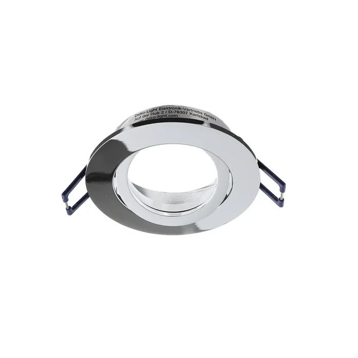 Deckeneinbaustrahler SAMSOLA, rund, f�r GU10 / GU5.3 Fassung (exkl.), 30� schwenkbar, Klick-Verschluss, silber gl�nzend