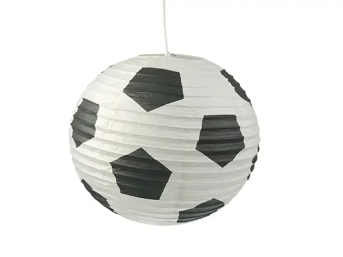 Echt Niermann Kinder Papierlampe FUSSBALL Motiv Lampenschirm Ø40cm mit Aufhängung & LED Licht