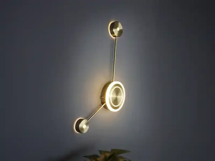 ECO-LIGHT Große LED Wandleuchte SOLAR Aluminium in Gold, Höhe 44cm Begrenztes Angebot
