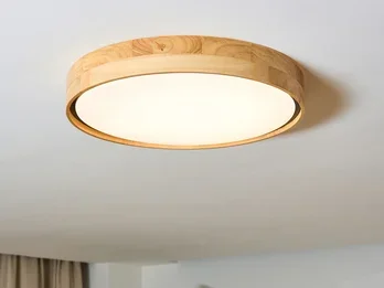 ECO-LIGHT LED Deckenleuchte PUINEN aus Naturholz flach & dimmbar, Ø 43cm
