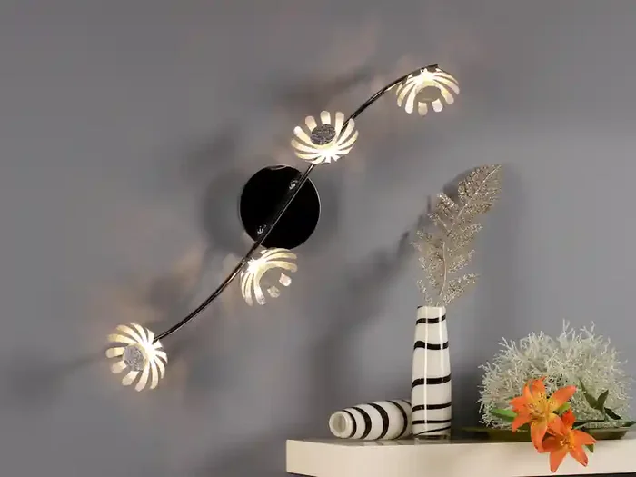 ECO-LIGHT LED Deckenstrahler BLOOM 4-flammig, Metall in Blattsilber, Breite 70cm Jetzt Kaufen