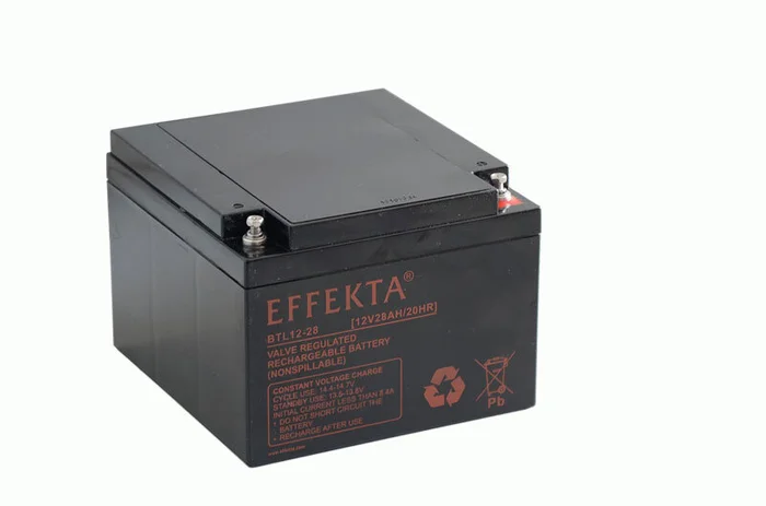 Effekta zbh. Akku 12V/ 28Ah,10-Jahresbatterien, M5 Schraubanschluss, Kontaktfläche Ø 12 mm