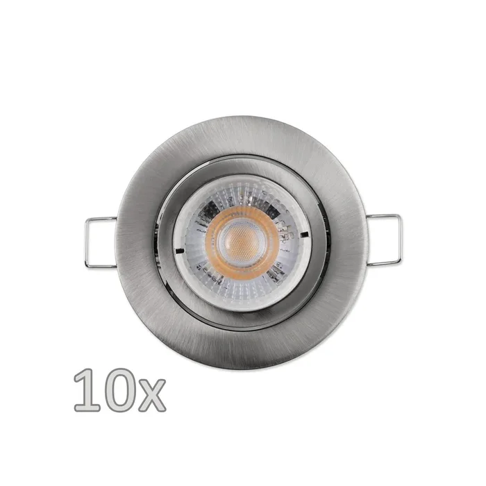 Einbauleuchten-Set McShine, 10xRahmen, 10xLED-Modul, 5W, 400lm, Aluminium