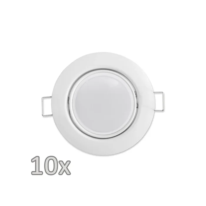 Einbauleuchten Set McShine weiß rund Ø8,7 cm schwenkbar mit Sprengring inkl. LED-Modul, 5W, 440 Lumen, 90° 10 Stück