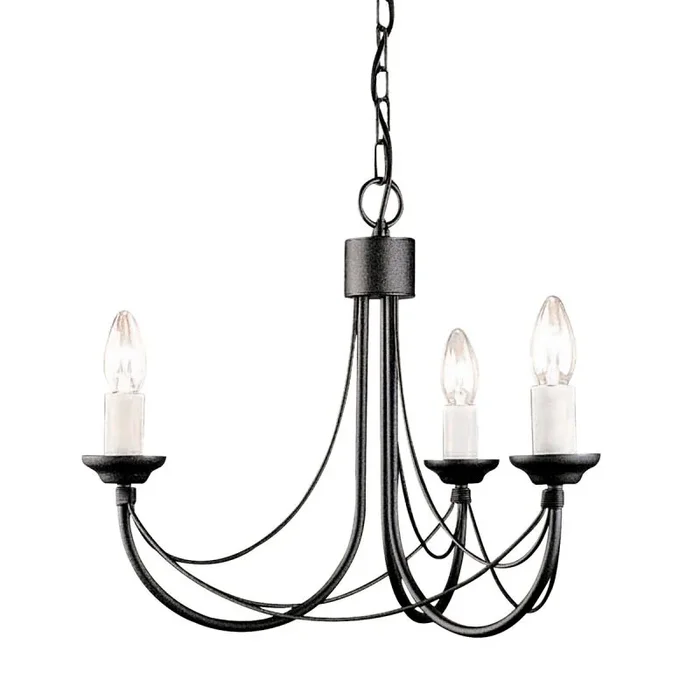 Elstead Lighting CARISBROOKE CB3-BLACK Kronleuchter 3x60W/E14