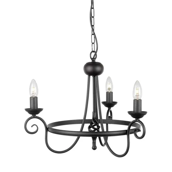 Elstead Lighting HARLECH HR3A-BLACK Kronleuchter 3x60W/E14