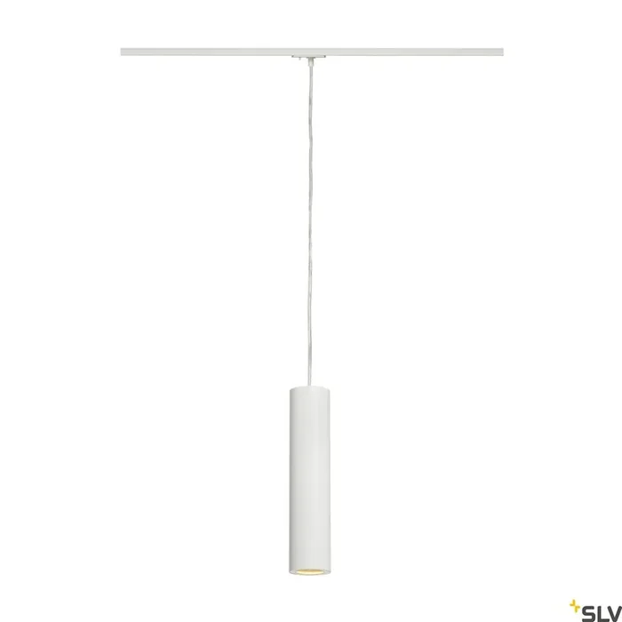 ENOLA B, Pendelleuchte für Hochvolt-Stromschiene 1Phasen, QPAR51, weiß, max. 50 W, inkl. 1Phasen-Adapter weiß