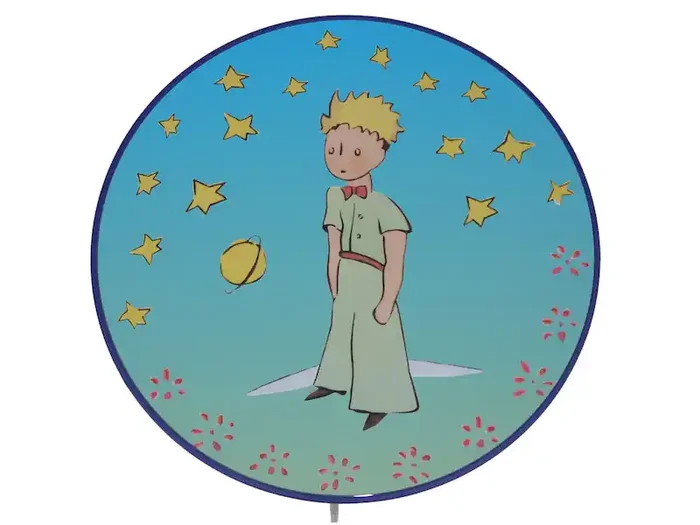 Expressversand Niermann Kinderzimmer Wandlampe Blau, Motiv „Der kleine Prinz“, Ø 25cm