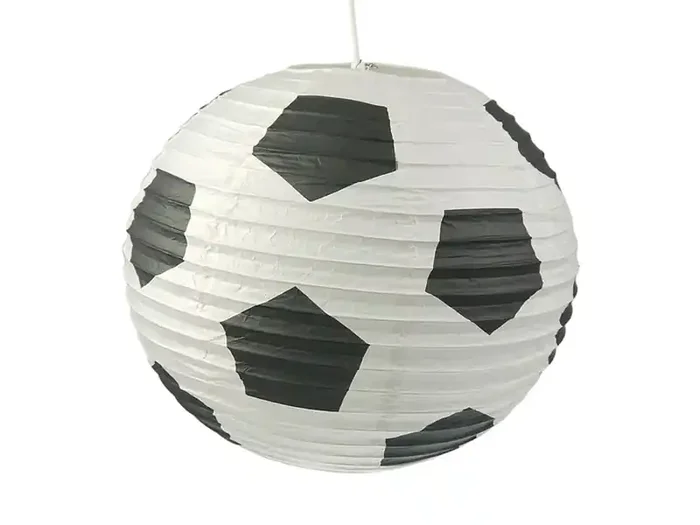 Finale Aktion Niermann Papier Lampenschirm für Fussball-Fans Papier Lampe mit Fussball Motiv Ø 40 cm