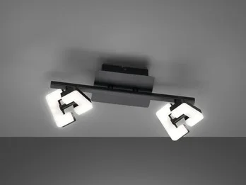 Fischer & Honsel LED Deckenstrahler RAY Schwarz 2-flammig, Breite 34cm