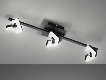 Fischer & Honsel LED Deckenstrahler RAY Schwarz 3-flammig, Breite 60cm