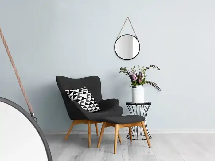 Geld-Zurück-Garantie MIRRORS AND MORE Schwarzer Metallspiegel TAIRA Ø40cm Wandspiegel zum Aufhängen